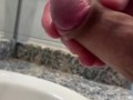 I masturbate and cum in hotel bathroom