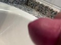 I masturbate and cum in hotel bathroom