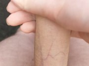 Masturbating naked outside in the rain before a thunderstorm, wish my girlfriend could join me