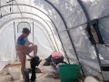 Chubby Girl Getting Naked Out In The Greenhouse