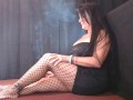 Fishnet Pantyhose LBD Smoking