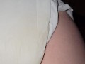 Diaper girl pees thick diaper