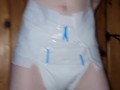 Diaper girl showing shes a good girl for not wetting