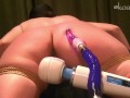 keiki's pussy drips while getting spanked and fucked by the sex machine with a funny ending