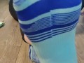 Smell my stinky sweaty colorful socked feet while I spread & wiggle my long toes and tease you