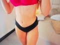 Slim body otaku girl shows her body in underwear