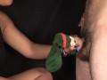 This is an authentic sockjob cumming inside n' my stepsister sucked the cum. Hairy veiny cock