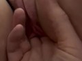 Stroking my clit while he fingers me to orgasm