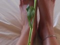 giantess worships her feet, sexy caress to get horny