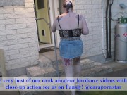 Trashy Kiwi bitch treats you to her pissing in the back yard with close-up view