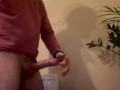 Jerking off on the dining room table - hung and horny straight guy with big cock cums masturbating