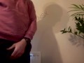 Jerking off on the dining room table - hung and horny straight guy with big cock cums masturbating