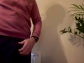 Jerking off on the dining room table - hung and horny straight guy with big cock cums masturbating