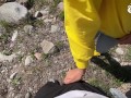 A tourist with a big ass decided to give a blowjob in nature to her boyfriend - AnGelya.G