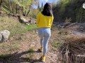 A tourist with a big ass decided to give a blowjob in nature to her boyfriend - AnGelya.G
