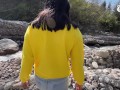 A tourist with a big ass decided to give a blowjob in nature to her boyfriend - AnGelya.G