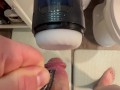 New toy vibrating thrusting and rotating auto stroker male masturbator big cum shot ending