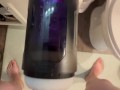 New toy vibrating thrusting and rotating auto stroker male masturbator big cum shot ending