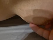 Slut from club playing with her tits and beg me fo cum