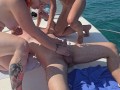 Orgy and partouze with 4 on a boat in a rough sea, you are not prepared