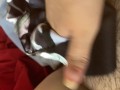 Shoves dirty sticky underwear in pussy