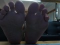 beautiful latina with dirty soles of her feet