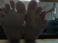 beautiful latina with dirty soles of her feet