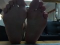 beautiful latina with dirty soles of her feet