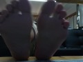 beautiful latina with dirty soles of her feet