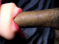 she regularly sucks my hot dick deeply and smacks her lips