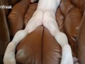 Humping Pillow Back Leather Sofa Until Cum