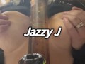BBW step mom MILF wake and bake 420 smoking fetish bong hits with tits out