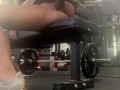 Horny fit gym babe makes you watch her public pussy dildo ride and squirt