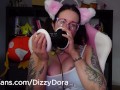 ASMR MOANING EARLICKING BRACES PIGTAILS MASTURBATION big tits