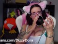 ASMR MOANING EARLICKING BRACES PIGTAILS MASTURBATION big tits