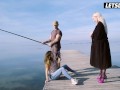 Horny Blonde Raunchy Sex At The Sea - LATINA MILF