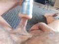 Tight fleshlight milks my creamy cum from my swollen cock