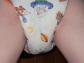 Cute diaper peeing