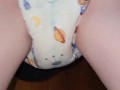 Cute diaper peeing