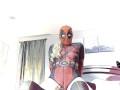 What if Lady Deadpool Fucked Black Panther? Marvel Cosplay Sex - FAWNTALES