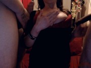 Threesome! Closeup Anal, Blowjobs and Swallow Cum From Two Big Cocks