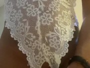 Desperately humping table corner and riding dildo until I cum