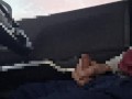 Masturbation　野外露出　見られそうなスリルが快感。車内でオナニー
