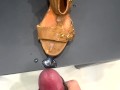 Fucking Peep Toe and Cum on Used Old Well Worn High Heels