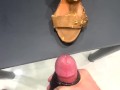 Fucking Peep Toe and Cum on Used Old Well Worn High Heels