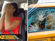 Fake Driving School - British ebony with natural boobs fucks her driving instructor