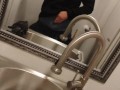 Bathroom stroking it at work