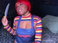 Super Hot Pussy play for Halloween as a Chucky Doll
