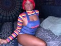 Super Hot Pussy play for Halloween as a Chucky Doll