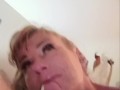 Fucking my wife from behind then she licks up all the cum and deep throats daddy's cock.